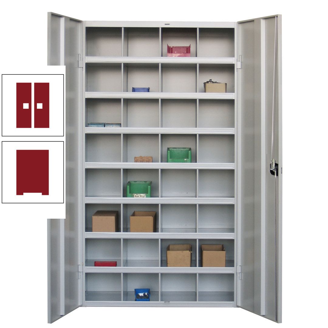 Fächerschrank - Sortierstation - Büroschrank - 32 Fächer - 1.800 x 1.000 x 530 mm (HxBxT) - Materialschrank - anthrazitgrau
