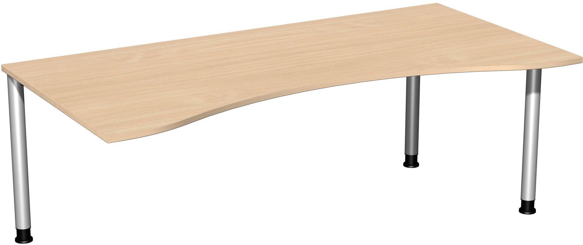 Ergo-Schreibtisch - 4-Fuß Flex - Bürotisch - Höhe 680-800 mm - 1.600 x 1.000 mm (BxT) - Gestell anthrazit - Ahorn