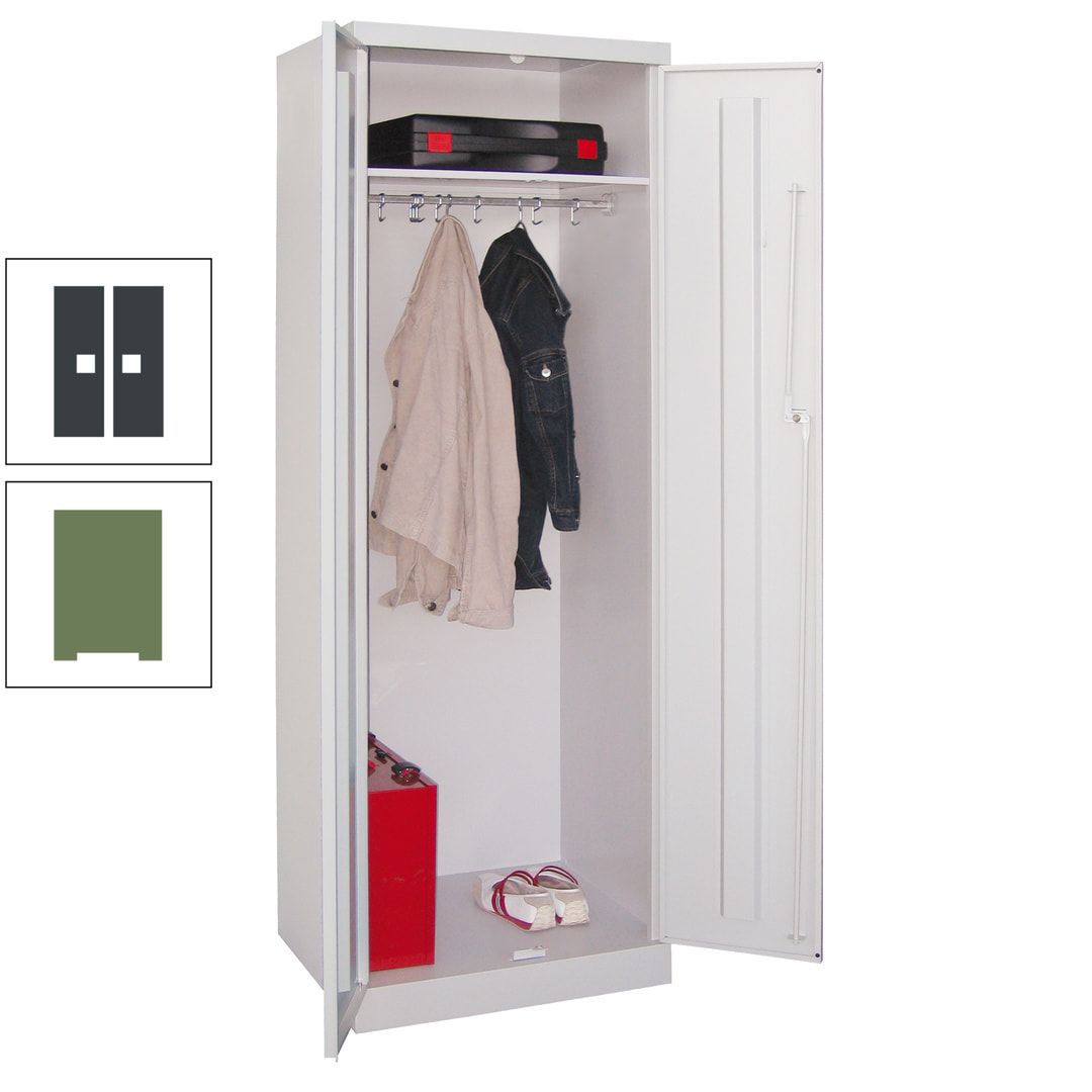 Garderobenschrank - 1 Fachboden - Kleiderstange - 1.800x600x500 mm (HxBxT) - Zylinderschloss - anthrazitgrau
