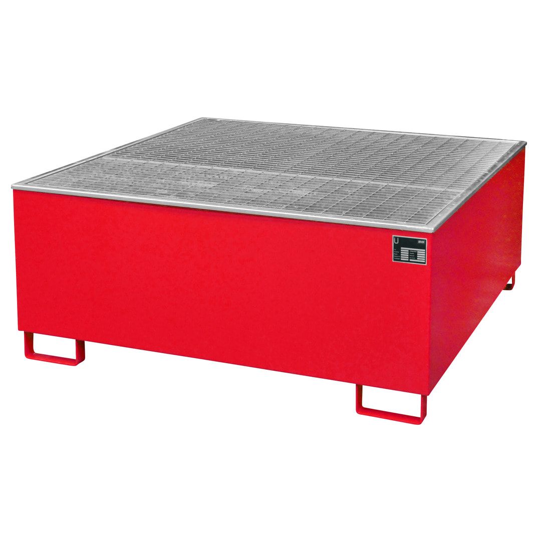 Auffangwanne - PE-Einsatz - 1.000 l - für 1 IBC-Container - feuerrot