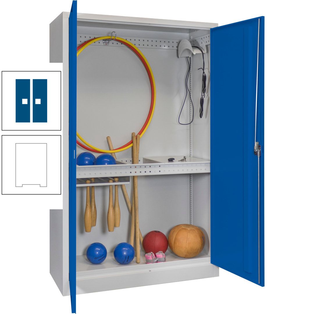 Sportschrank - Vollblechtüren - Variante 3 - 1.950x1.200x500 mm (HxBxT) - anthrazitgrau