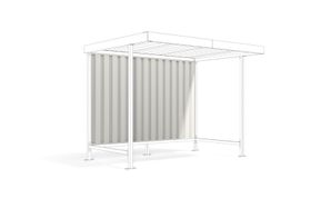Rückwand - Unterstand - Überdachung - blickdicht- wetterfest - 1.880 x 2.870 mm (HxB) - grauweiß