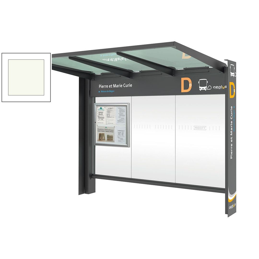 Buswartehalle, Haltestelle, Unterstand, Fahrplanschaukasten, Werbeanbringung möglich, ESG, Farbe Rostoptik, 2.450 x 3.000 x 1.550 mm (HxBxT)