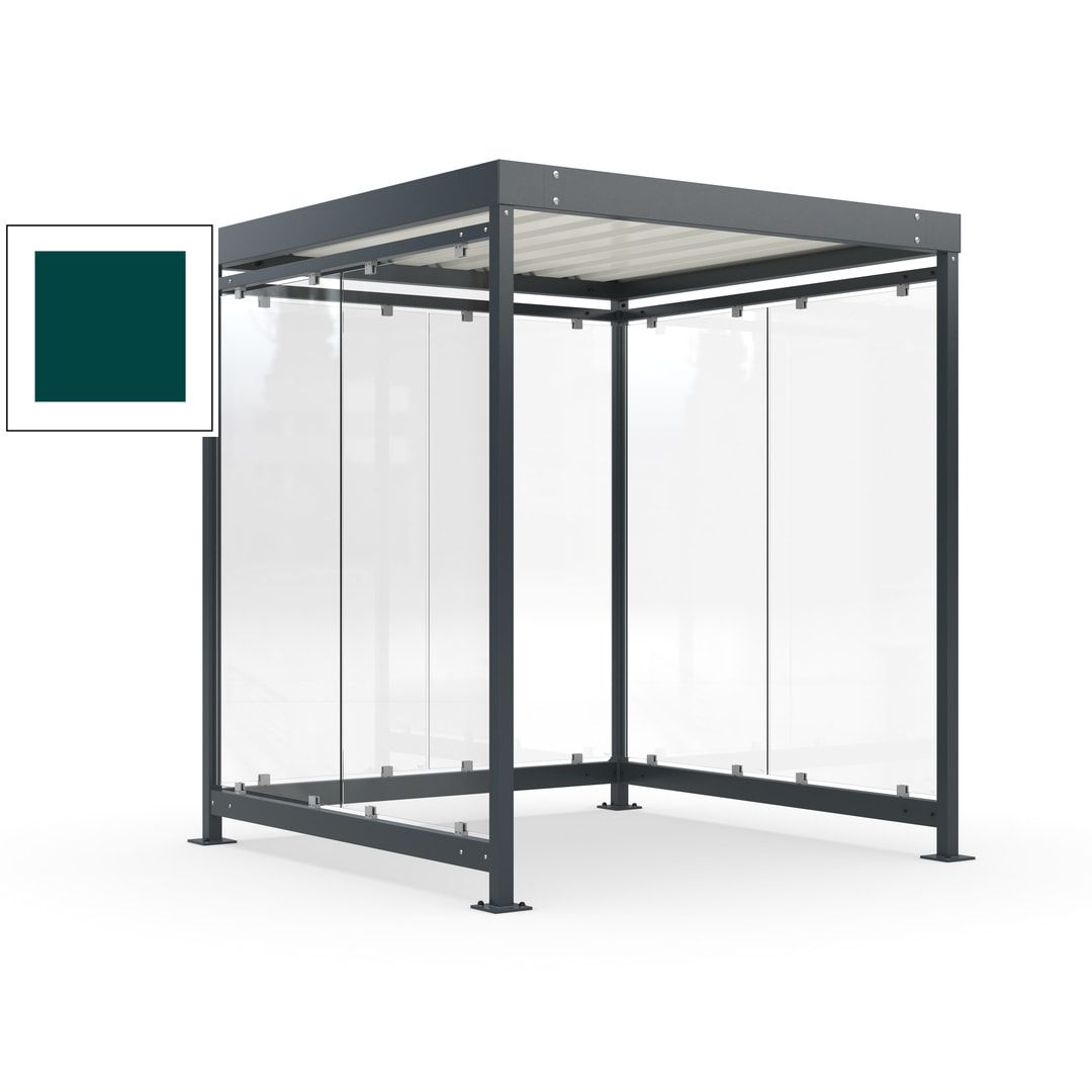 Raucherunterstand, Bushaltestelle, Bausatz, 6-7 Personen, 6 Wände, 2.510 x 2.165 x 2.165 mm (HxBxT), Achatgrau