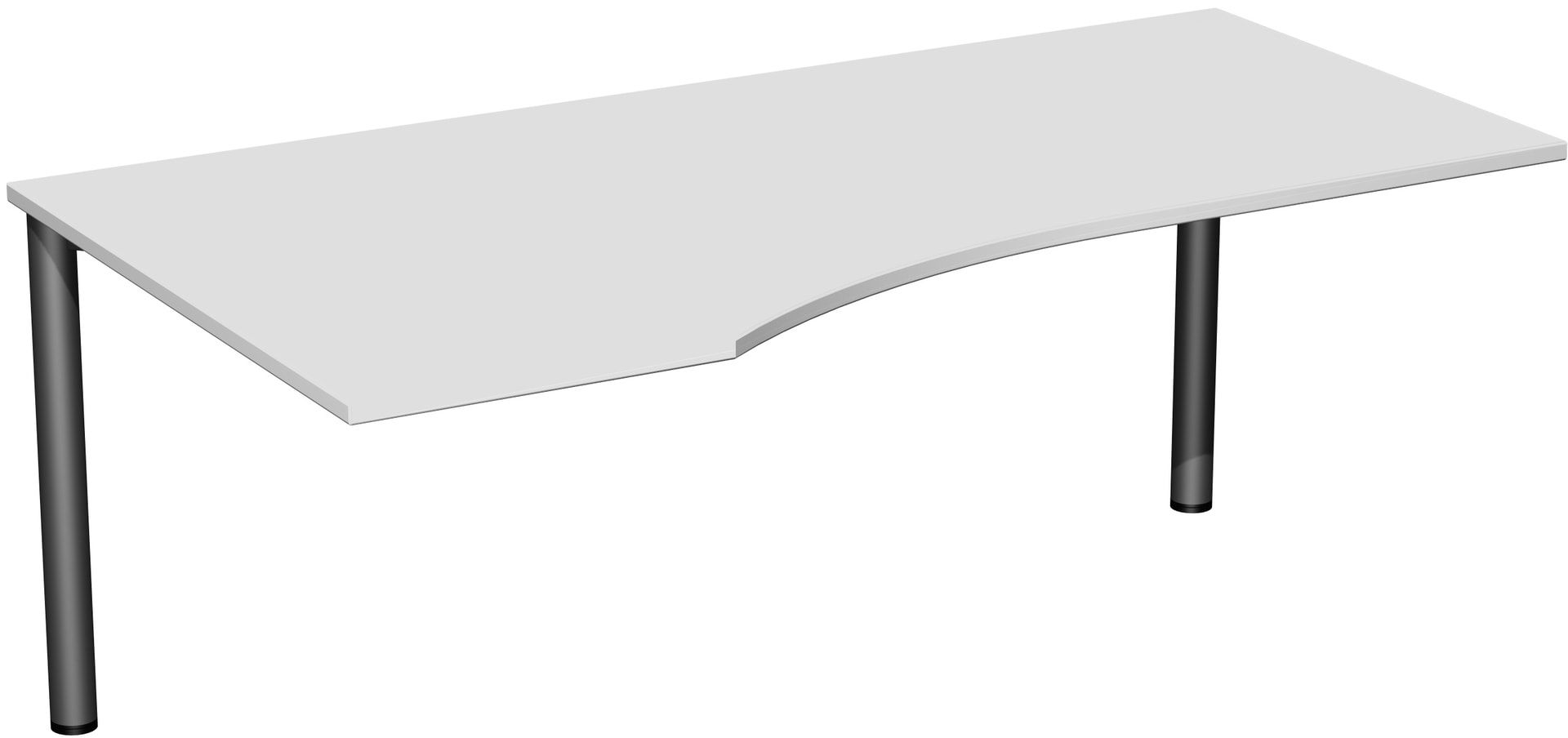 Eckschreibtisch - Ecke links - 4-Fuß Flex - 720 x 1.600 x 1.000 mm (HxBxT) - Gestell anthrazit - Ahorn