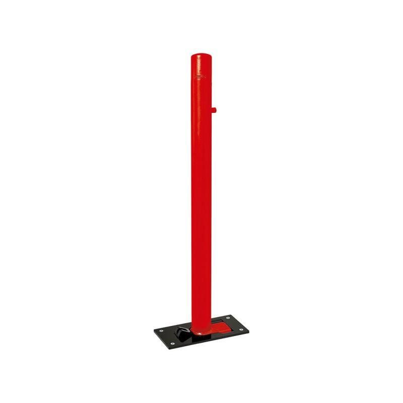 Klappbarer Pfosten mit Bogenkopf - 76 x 977 mm (DxH) - Überfahrhöhe 114 mm - Farbe enzianblau - Absperrpfosten