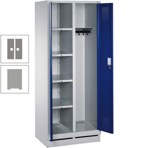 Mehrzweckschrank, Doppeltüren, Füße, 2 Abteile a 300 mm, Korpus anthrazitgrau, Tür anthrazitgrau, 1.800 x 600 x 500 mm (HxBxT)