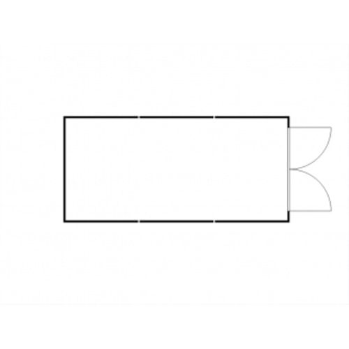 Isolierter Gefahrstoffcontainer - 2.510 x 4.050 x 6.520 mm (HxBxT) - Auffangvolumen 3 x 1.050 l - Dauerlüfter - Doppelflügeltür kurze Seite