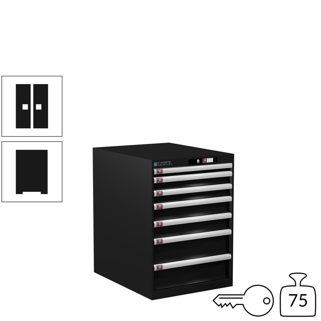 Lista Schubladenschrank - 14.354.010 - 800x564x725 mm (HxBxT) - 7 Schubladen - 75 kg - Key Lock - lichtblau (RAL 5012)