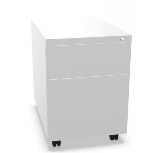 Rollcontainer - Stahl - 2 Schubladen - 550 x 390 x 590 mm (HxBxT) - lichtgrau