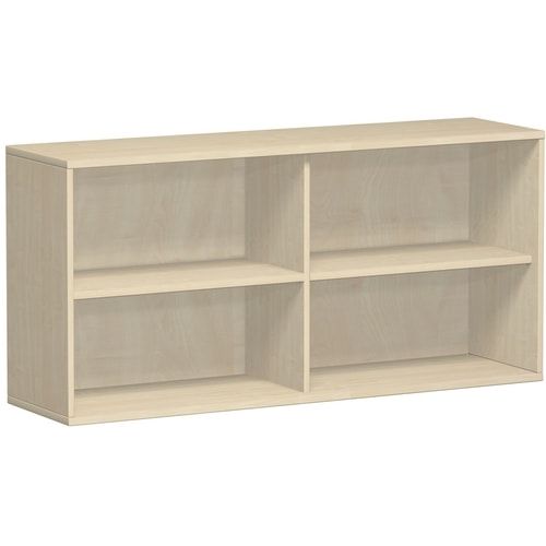 Büroregal, Schreibtischhöhe, Metallsockel/Standfüße, Dreischicht-Feinspan, Einlegeboden, 768 x 1.000 x 425 mm (HxBxT), Dekor Ahorn