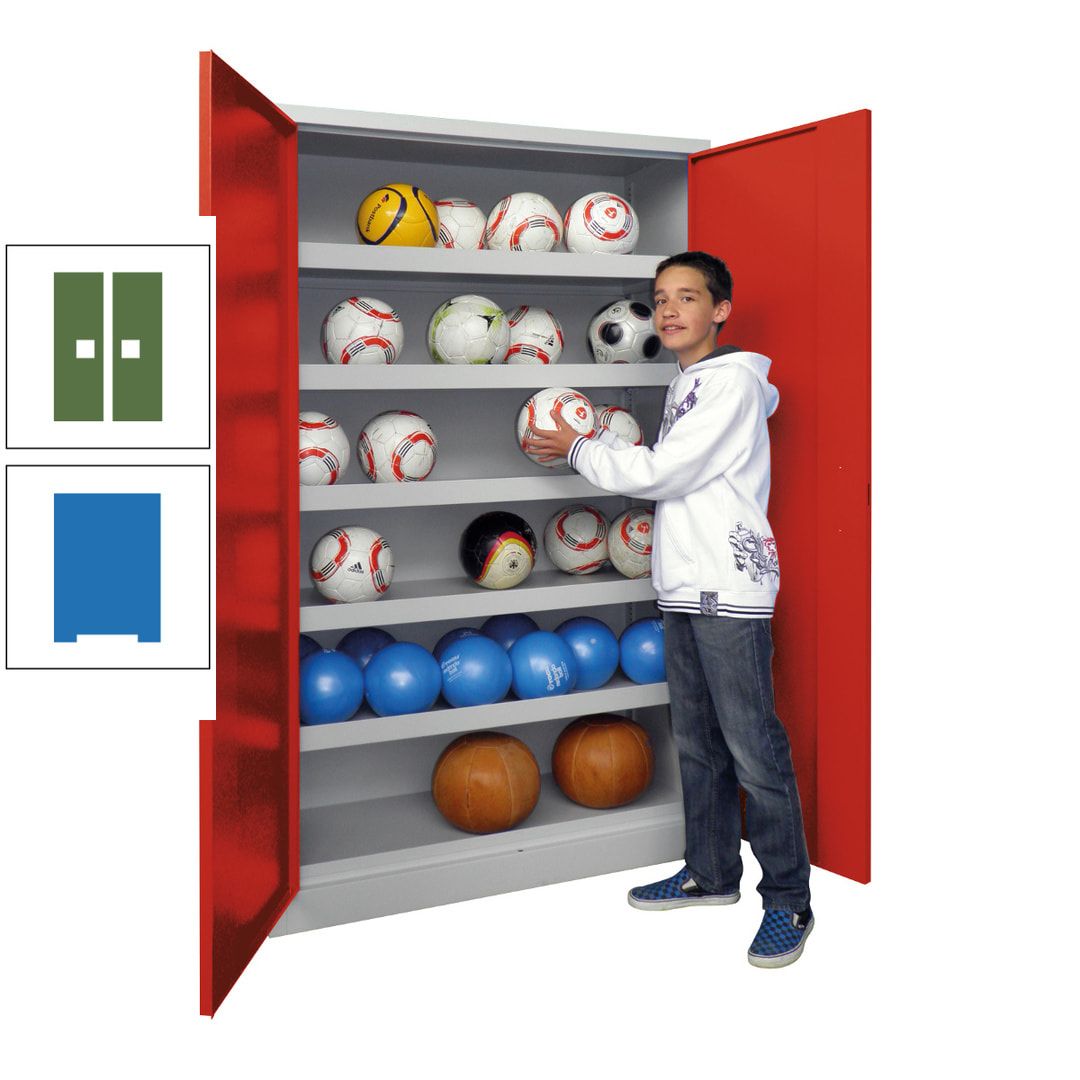 Ballschrank - Vollblechtüren - 5 Böden - 1.950x1.500x500 mm (HxBxT) - anthrazitgrau