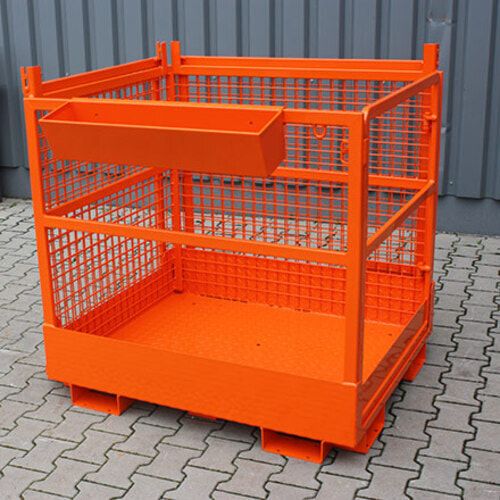 Arbeitsbühne, Arbeitsplattform Eichinger, Drahtgitter, 2 Personen, für Frontstapler, rutschsicher, 2.280 x 1.290 x 1.265 mm (HxBxT), anthrazitgrau