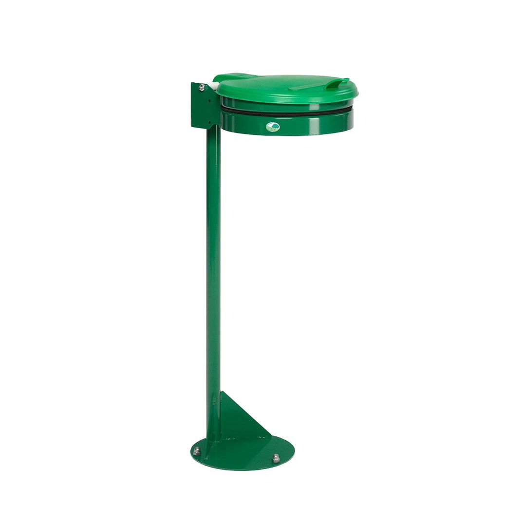 Müllsackhalter - Standgerät - Stahl - Kunststoff Deckel - für 120 l Säcke - 1.050 x 370 x 465 mm (HxBxT) - enzianblau