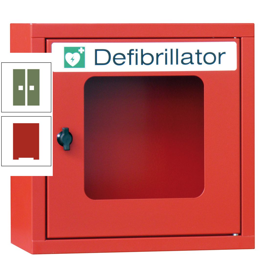 Defibrillatorenschrank - 400 x 400 x 200 mm (HxBxT) - Sichtfenster - anthrazitgrau
