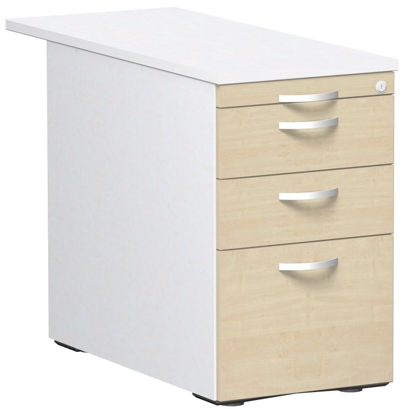 Standcontainer, Hängeregistratur, 2 Schubladen, Ordnungsfach, 720 x 438 x 800 (1.000) mm (HxBxT), Front Ahorn, Oberboden Ahorn, Korpus Ahorn