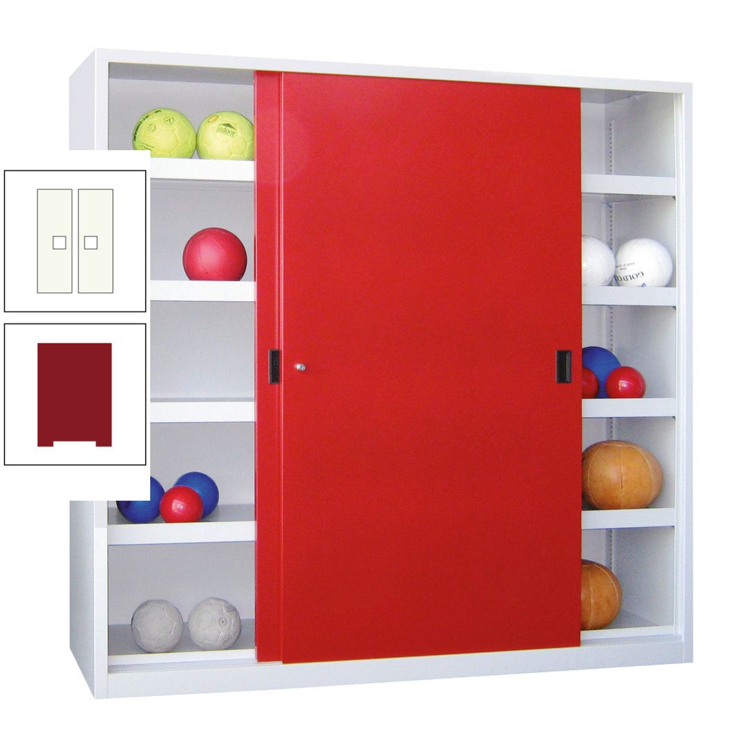 Ballschrank - Schiebetüren - Trennwand - 8 Böden - 1.950x1.500x600 mm (HxBxT) - anthrazitgrau