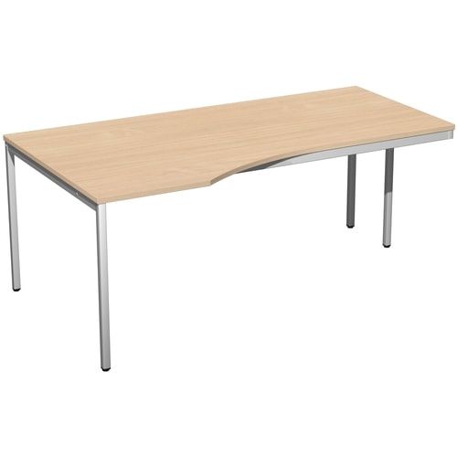 Schreibtisch - 4-Fuß Eco - Eckschreibtisch links- 720 x 1.800 x 1.000 mm (HxBxT) - Gestell lichtgrau - Ahorn