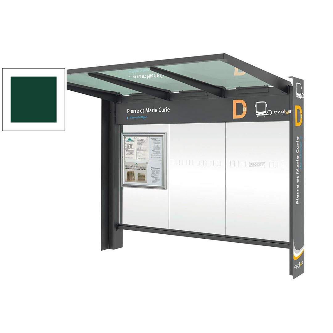 Buswartehalle, Haltestelle, Unterstand, Fahrplanschaukasten, Werbeanbringung möglich, ESG, Farbe Rostoptik, 2.450 x 3.000 x 1.550 mm (HxBxT)