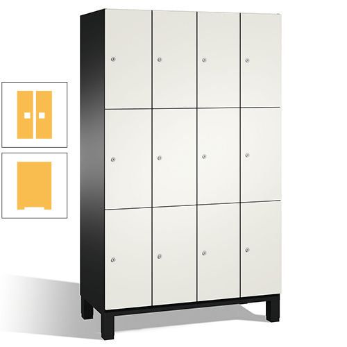 Fächerschrank, Stahlschrank, 12 Fächer, Türöffnungsbegrenzer, mit Füßen, Korpus lichtgrau, Tür anthrazitgrau, 1.980 x 1.200 x 525 mm (HxBxT)
