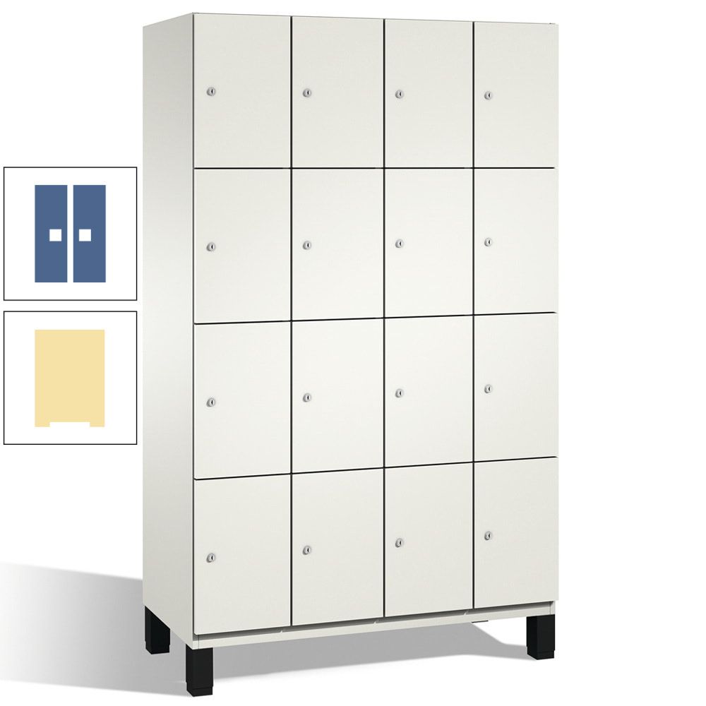 Fächerschrank, Stahlschrank, 16 Fächer, Türöffnungsbegrenzer, mit Füßen, Korpus lichtgrau, Tür anthrazitgrau, 1.980 x 1.200 x 525 mm (HxBxT)