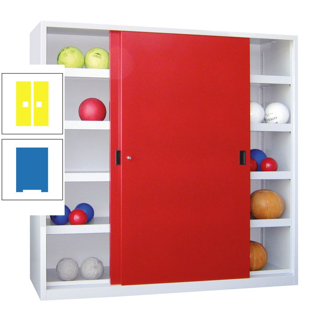 Ballschrank - Schiebetüren - Trennwand - 8 Böden - 1.950x1.500x600 mm (HxBxT) - anthrazitgrau