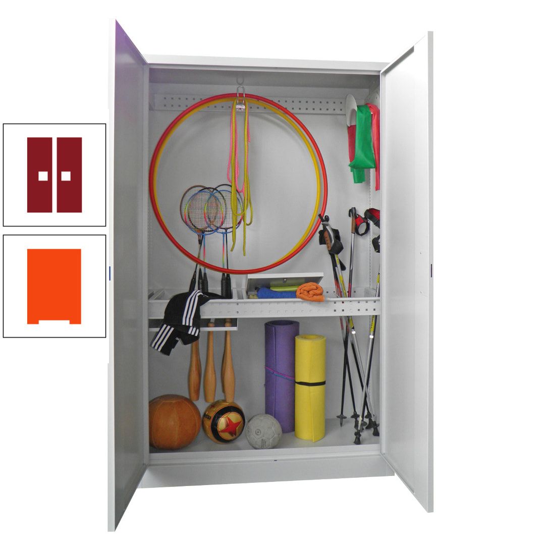 Sportschrank - Vollblechtüren - Variante 1 - 1.950x1.200x500 mm (HxBxT) - anthrazitgrau