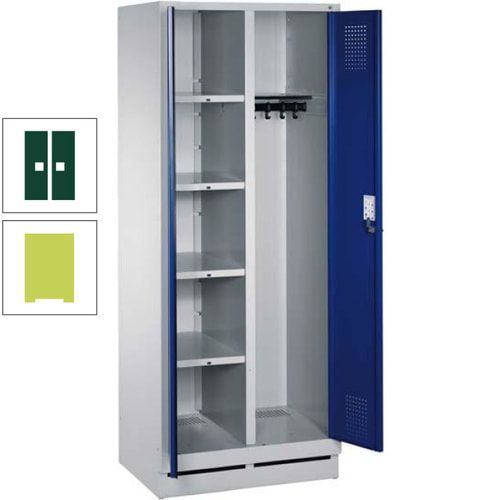 Mehrzweckschrank, Doppeltüren, Füße, 2 Abteile a 300 mm, Korpus anthrazitgrau, Tür anthrazitgrau, 1.800 x 600 x 500 mm (HxBxT)