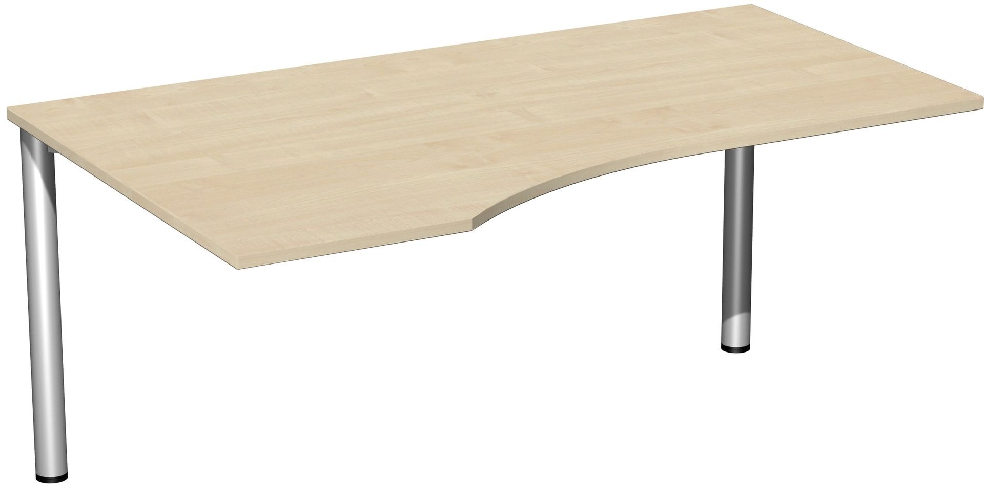 Eckschreibtisch - Ecke links - 4-Fuß Flex - 720 x 1.600 x 1.000 mm (HxBxT) - Gestell anthrazit - Ahorn