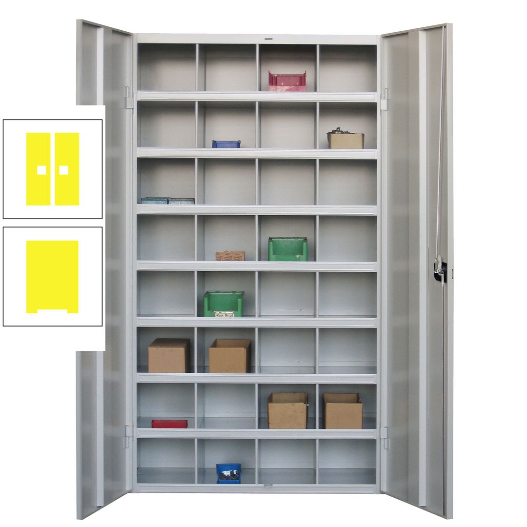 Fächerschrank - Sortierstation - Büroschrank - 32 Fächer - 1.800 x 1.000 x 530 mm (HxBxT) - Materialschrank - anthrazitgrau