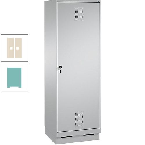 Doppel-Spind, Garderobenschrank, 1 Tür für 2 Abteile a 300 mm, Korpus anthrazitgrau, Türen anthrazitgrau, 1.800 x 600 x 500 mm (HxBxT)