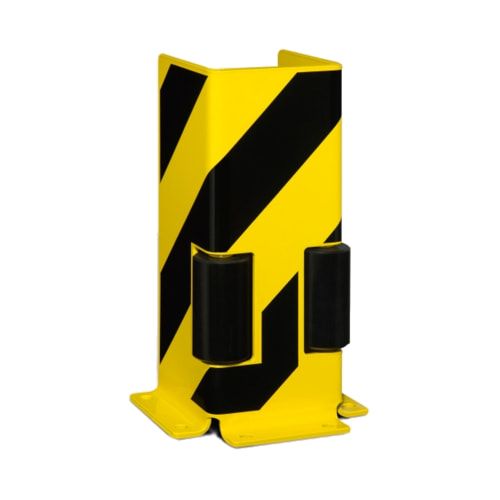 Anfahrschutz mit Leitrolle - Winkelprofil - Höhe 400 mm - gelb/schwarz