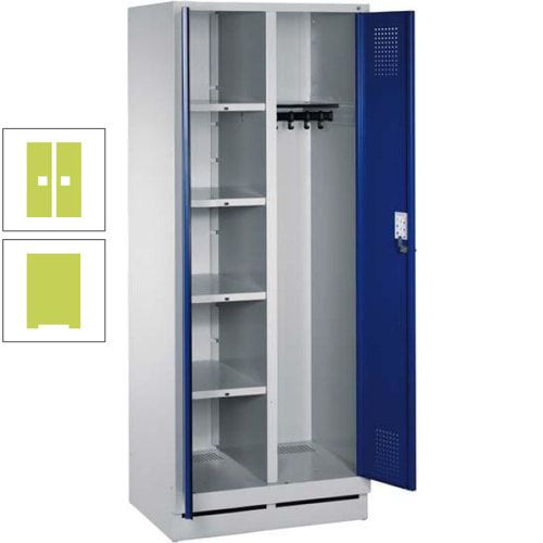 Mehrzweckschrank, Doppeltüren, Füße, 2 Abteile a 300 mm, Korpus anthrazitgrau, Tür anthrazitgrau, 1.800 x 600 x 500 mm (HxBxT)