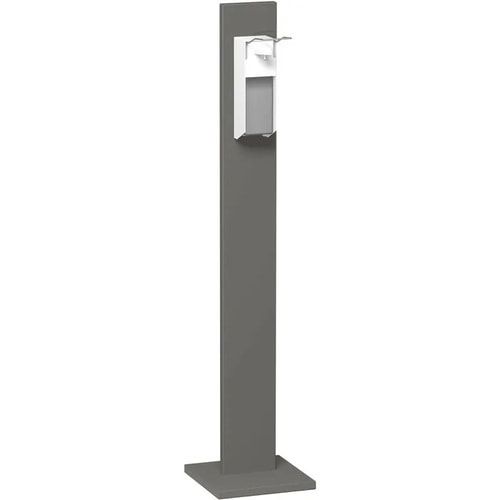 Hygienesäule, Desinfektionsmittelspender, 1l Tankvolumen, wiederbefüllbar, Ellenbogenhebel, Alugehäuse, 1.400 x 300 x 300 mm (HxBxT), Dekor Ahorn