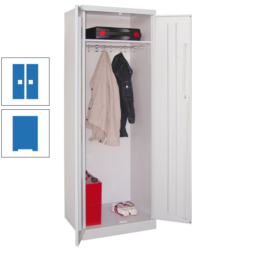 Garderobenschrank - 1 Fachboden - Kleiderstange - 1.800x600x500 mm (HxBxT) - Zylinderschloss - anthrazitgrau