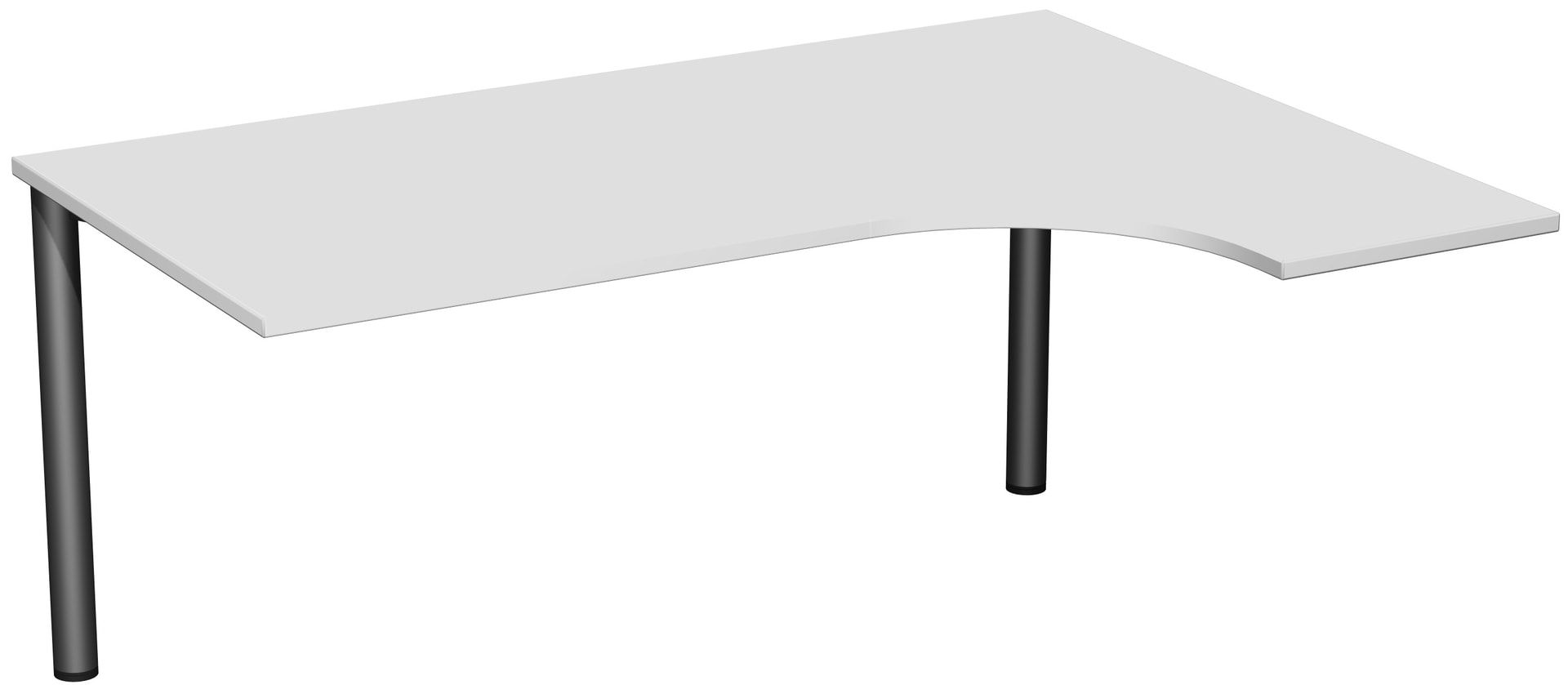 Eckschreibtisch - Ecke rechts - 4-Fuß Flex - 720 x 1.600 x 1.200 mm (HxBxT) - Gestell anthrazit - Ahorn