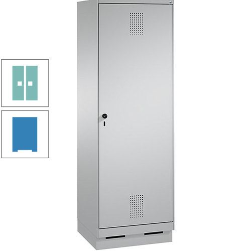 Doppel-Spind, Garderobenschrank, 1 Tür für 2 Abteile a 300 mm, Korpus anthrazitgrau, Türen anthrazitgrau, 1.800 x 600 x 500 mm (HxBxT)