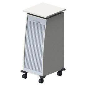 Rollladencaddy, Hängeregisterauszug, Materialauszug, Fachböden, 4 Rollen, abschließbar,1.155 x 515 x 600 mm (HxBxT), Front silber, Korpusfarbe wählbar