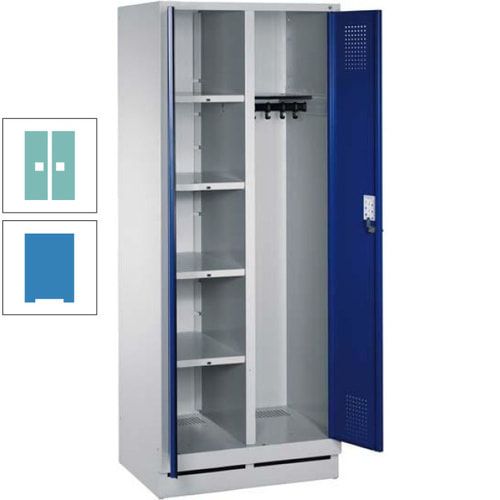 Mehrzweckschrank, Doppeltüren, Füße, 2 Abteile a 300 mm, Korpus anthrazitgrau, Tür anthrazitgrau, 1.800 x 600 x 500 mm (HxBxT)