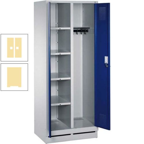 Mehrzweckschrank, Doppeltüren, Füße, 2 Abteile a 300 mm, Korpus anthrazitgrau, Tür anthrazitgrau, 1.800 x 600 x 500 mm (HxBxT)