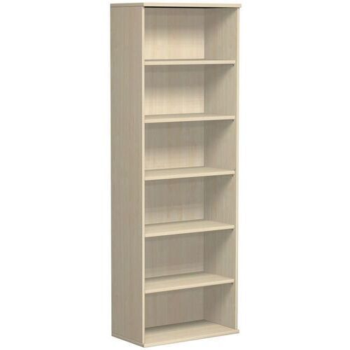 Büroregal, 6 Ordnerhöhen, Metallsockel/Standfüße, Dreischicht-Feinspan, 10 Einlegeböden, 2.304 x 1.200 x 425 mm (HxBxT), Dekor Ahorn