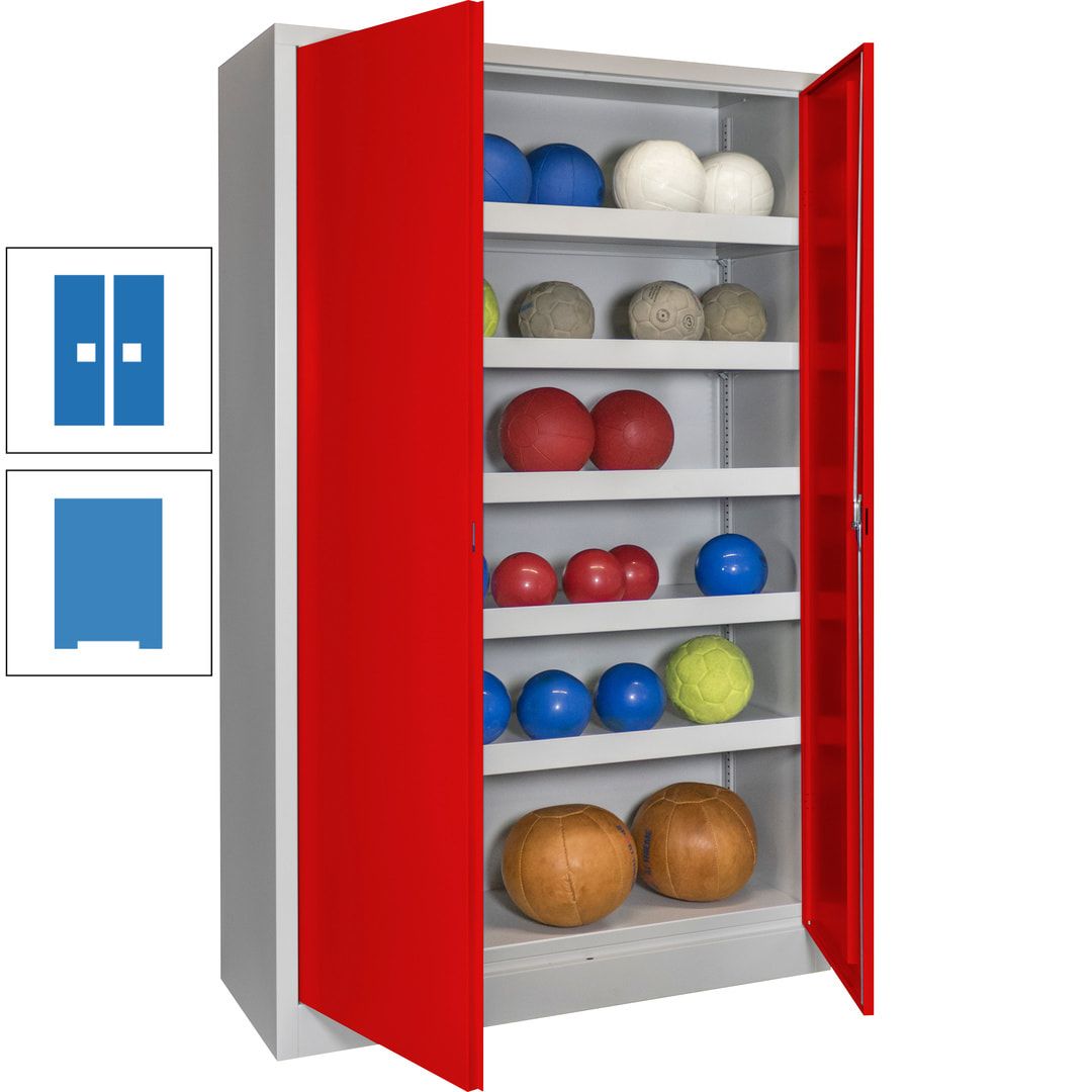 Ballschrank - Vollblechtüren - 5 Böden - 1.950x1.200x500 mm (HxBxT) - anthrazitgrau