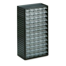 Kleinteilemagazin, 550 x 310 x 180 mm (HxBxT), Gehäuse anthrazitgrau, Schubladen glasklar, 60 Schubladen, Größe 55 x 37 mm (BxH)