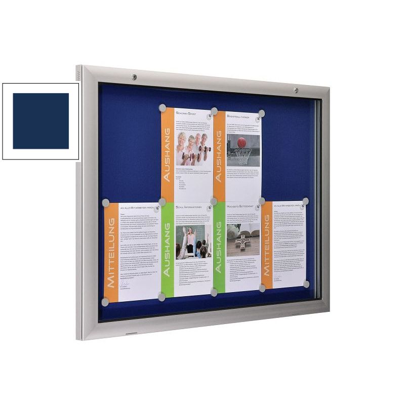 Alu Schaukasten, Schaufenster, Auslage, Werbekasten, extra flach - Übergröße, Querformat, Magnet Rückwand anthrazit, 1.025 x 1.600 x 43 mm (HxBxT)