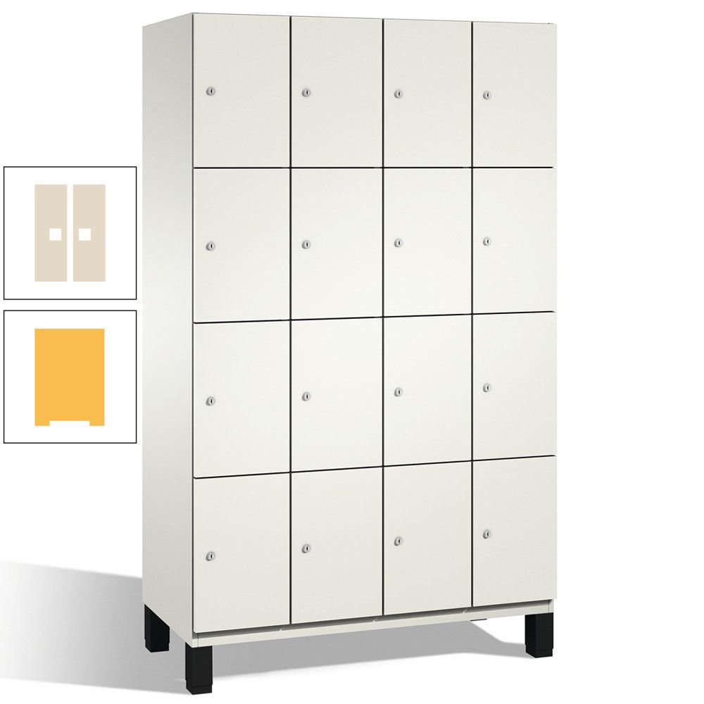 Fächerschrank, Stahlschrank, 16 Fächer, Türöffnungsbegrenzer, mit Füßen, Korpus lichtgrau, Tür anthrazitgrau, 1.980 x 1.200 x 525 mm (HxBxT)