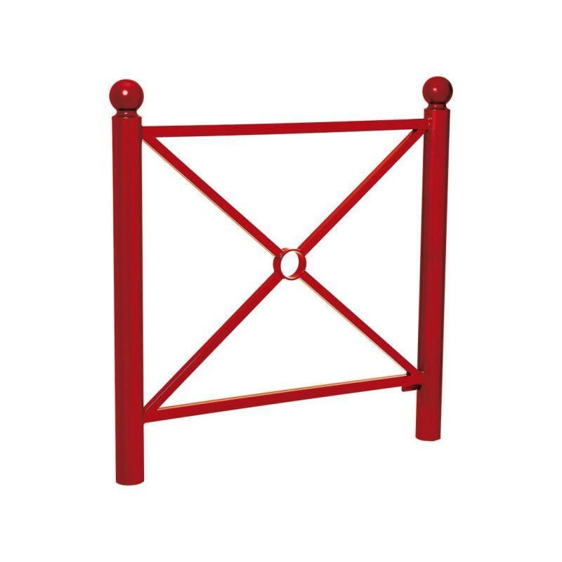 Geländer Kreuz und Kreis - 1.000 x 1.072 mm - Pfosten mit Helmkopf - Farbe enzianblau - Außengeländer Systemgeländer
