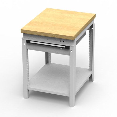 OTTOKIND Werkbank - Arbeitsplatte bündig - 850 x 605 x 750 mm (HxBxT) - Schublade - Ablageboden - lichtgrau