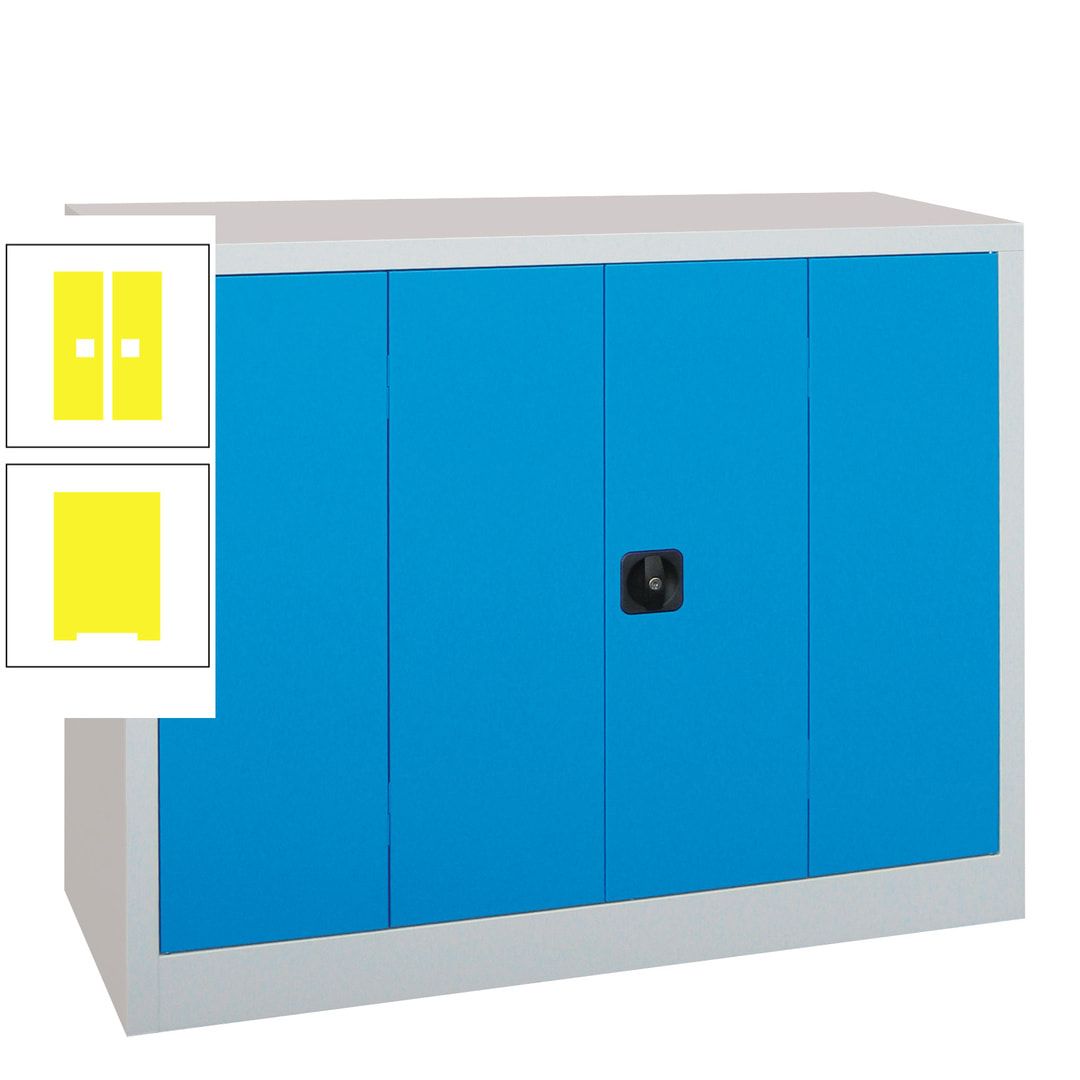 Falttürenschrank - 1.000x1.200x400 mm (HxBxT) - 2 Einlegeböden, gepulvert - Zylinderschloss - anthrazitgrau