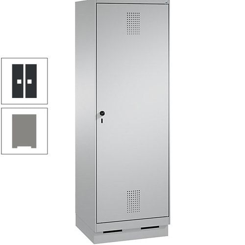Doppel-Spind, Garderobenschrank, 1 Tür für 2 Abteile a 300 mm, Korpus anthrazitgrau, Türen anthrazitgrau, 1.800 x 600 x 500 mm (HxBxT)