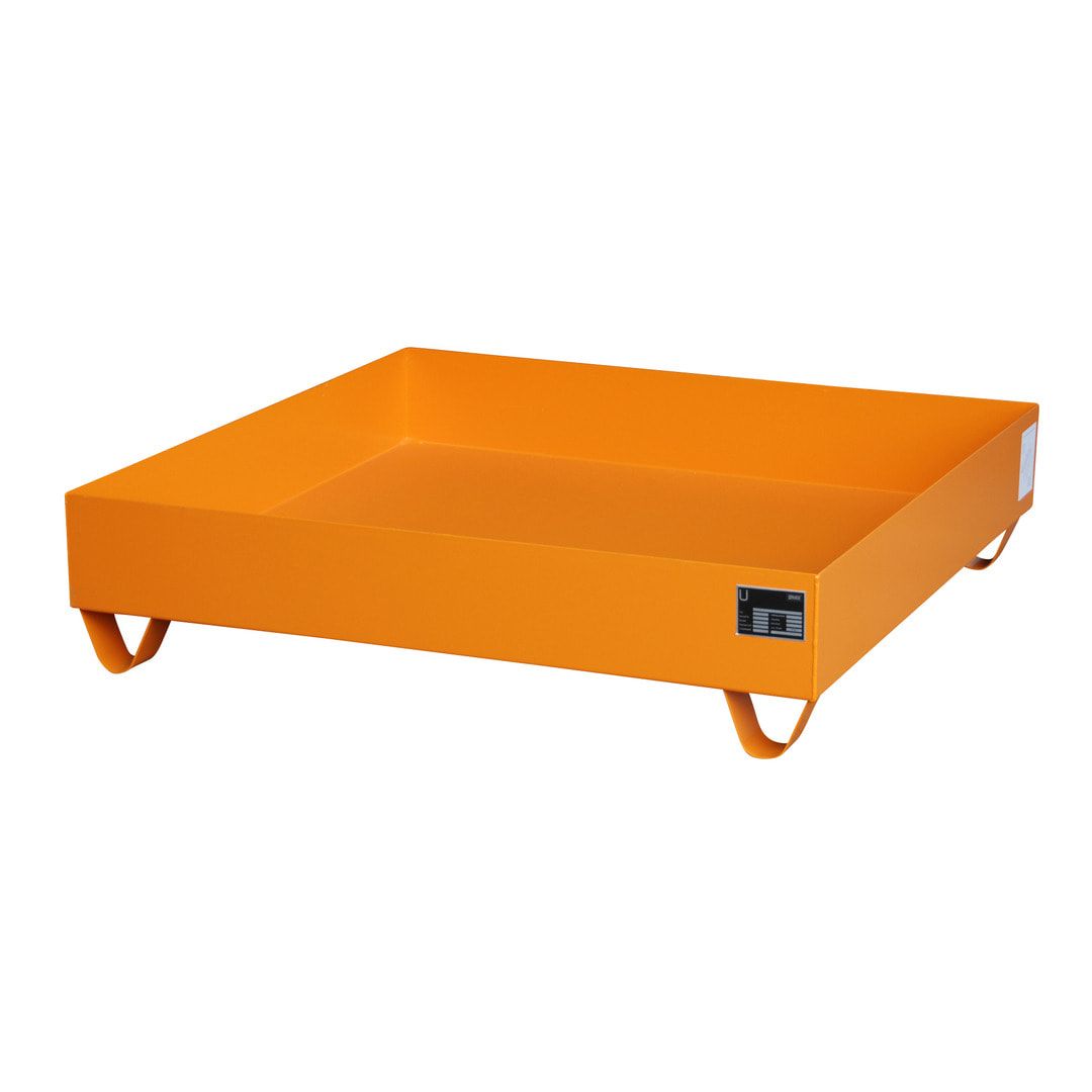 Auffangwanne - 1.200 x 1.200 mm (BxT) - 230 l - Füße - feuerrot